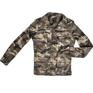 Womens Camo Green Military Jacket Medium Army Lightweight Utility Cotton‎ Grunge